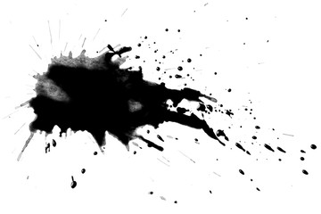 Black blots, isolated on white background