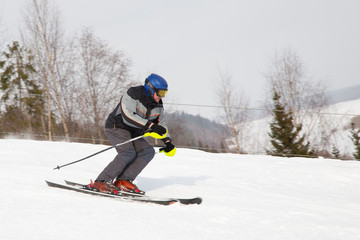 Fototapeta na wymiar skier on a ski slope