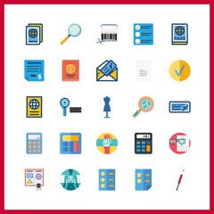 25 check icon. Vector illustration check set. calculator and receipt icons for check works