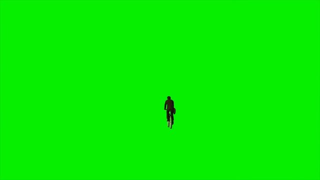 Businessman on a bicycle against Green Screen