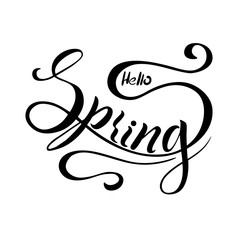 The inscription of the spring season for greeting card, invitation, template background, advertising, sales. Vector illustration