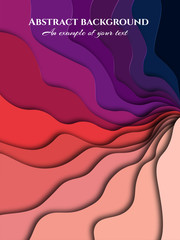 Paper cut background. Abstract realistic paper decoration for design textured. 3d. Carving art. Vector illustration. Cover layout design template.