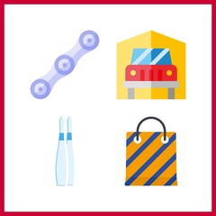4 container icon. Vector illustration container set. transportation and chain icons for container works