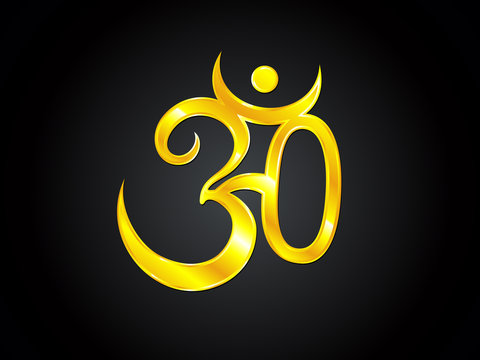 abstract artistic creative golden om text