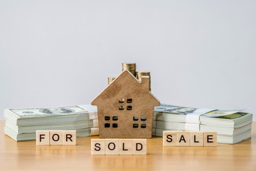 holding house representing home ownership and the Real Estate business.
