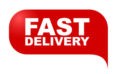 red vector banner fast delivery