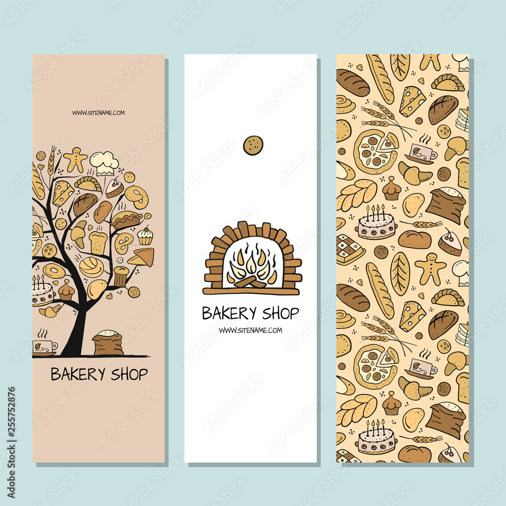 Wall mural banners design, idea for bakery company