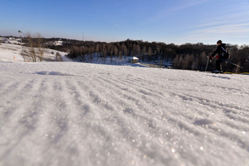 winter landscape with road and snow