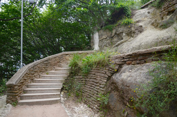 Stairs of natural stone in the Park