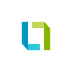 Abstract Shape Letter LL Logo