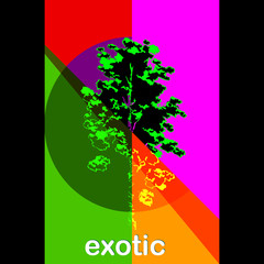 typography slogan with tree and exotic illustration.
