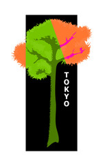 typography slogan with tree and exotic illustration.