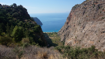 Butterfly Valley beach near Oludeniz in Turkey