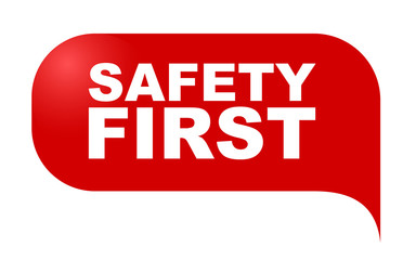 red vector banner safety first
