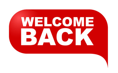 red vector banner welcome back