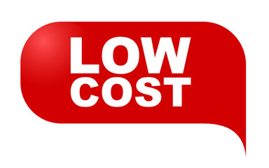 red vector banner low cost