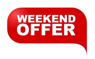 red vector banner weekend offer