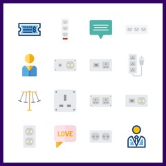 16 smartphone icon. Vector illustration smartphone set. chat and user icons for smartphone works