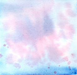 watercolor stain of pink, blue, purple hue