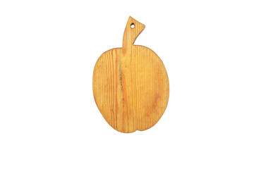 Wooden cutting board isolated on white background