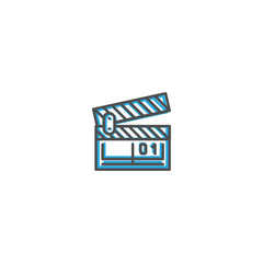 Clapper board icon design. Photography and video icon line vector illustration