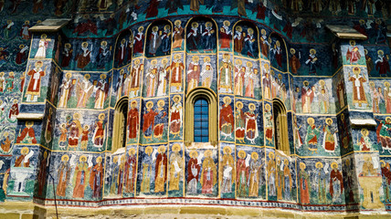 Fototapeta na wymiar The painted monastery of Sucevita in Bucovina, Romania