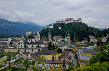 Salzburg hill wide view river