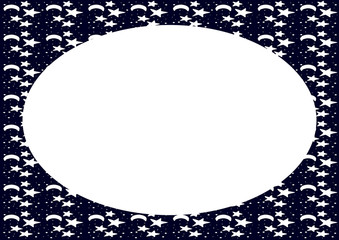 White Landscape Frame with Stars Motif Rounded Edges