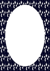 White Frame with Stars Motif Rounded Edges