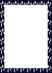 White Frame with Stars Motif Edges