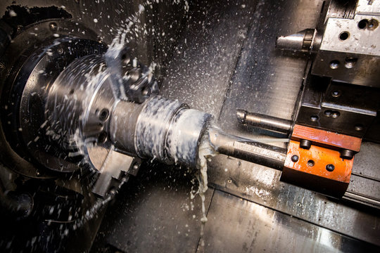 Close up of CNC machine at work