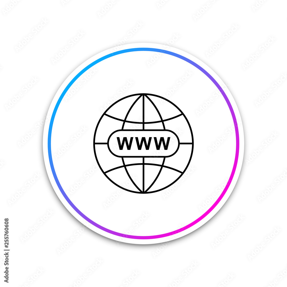 Poster go to web icon isolated on white background. www icon. website pictogram. world wide web symbol. int
