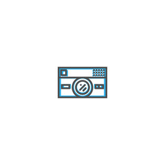 Photo Camera icon design. Photography and video icon line vector illustration