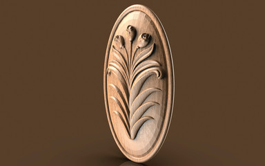 wooden mask isolated on white background