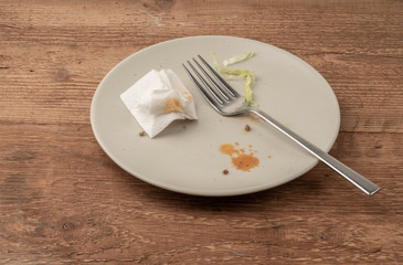 left overs of a dinner on table