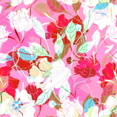 Beautiful seamless floral pattern background.