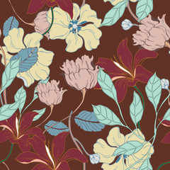 Beautiful seamless floral pattern background.