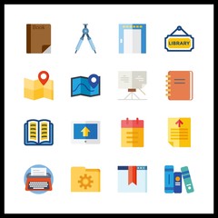 16 page icon. Vector illustration page set. notebook and up icons for page works