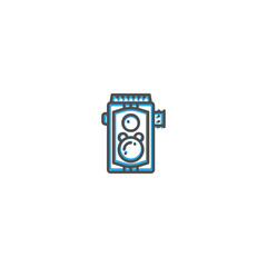 Photo Camera icon design. Photography and video icon line vector illustration