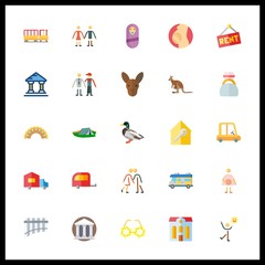 25 family icon. Vector illustration family set. couple and amusement park icons for family works