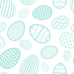 Easter egg seamless pattern. Pastel color, holiday eggs texture. Simple abstract decorative template for Happy Easter celebration. Stylized cute ornament wallpaper, card, fabric. Vector illustration