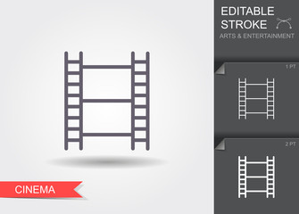 Film strip. Line icon with editable stroke