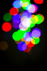 Colorful bokeh on a black background