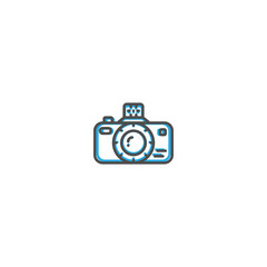 Photo Camera icon design. Photography and video icon line vector illustration
