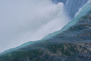 Bright and beautiful colors of Horseshoe falls in Ontario Canada on a frigid winter morning