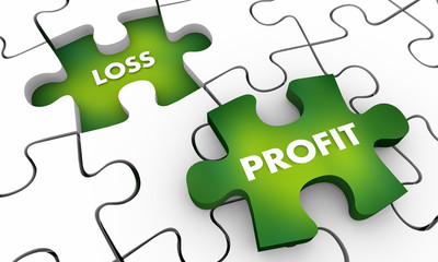 Profit Vs Loss Make Lose Money Puzzle Pieces 3d Illustration