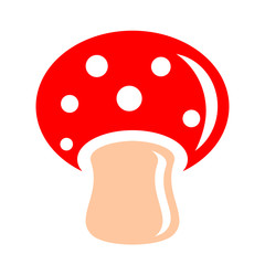 Red mushroom vector icon