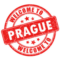 Welcome to Prague stamp