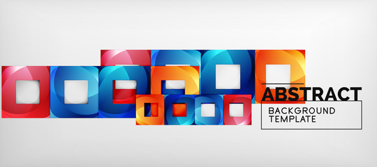 Background with color squares composition, modern geometric abstraction design for poster, cover, branding or banner