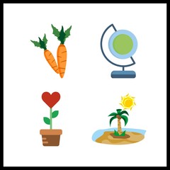 4 ecology icon. Vector illustration ecology set. plant and root icons for ecology works